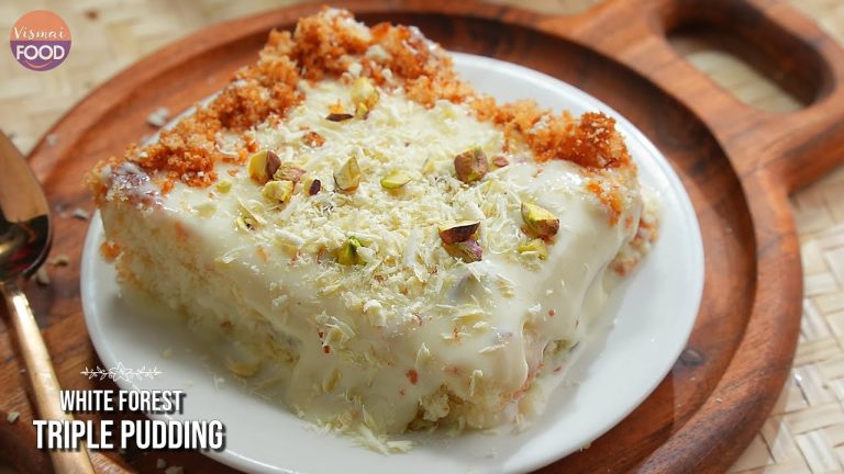 సమ్మర్ స్పెషల్  సూపర్ సింపుల్ వైట్ ఫారెస్ట్ పుడ్డింగ్ | White Forest Trifle Pudding @VismaiFood
