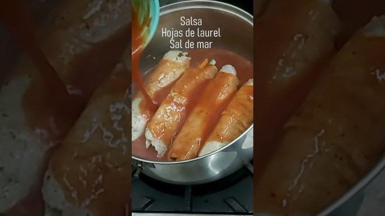 Rollitos de pierna con vegetales en salsa#shorts Recetas de LuzMa