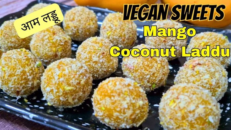Easy Vegan Mango 🍋Coconut Ladoo – Quick Indian Sweet Dessert Recipe
