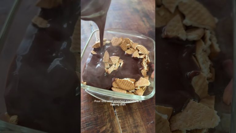 🤌🏻10 MINUTE BISCUIT PUDDING 🤌🏻 HOME MADE CHOCOLATE PUDDING #shorts