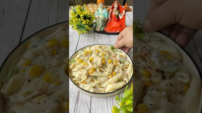 Viral White sauce pasta | #shorts #recipe #pasta #snack
