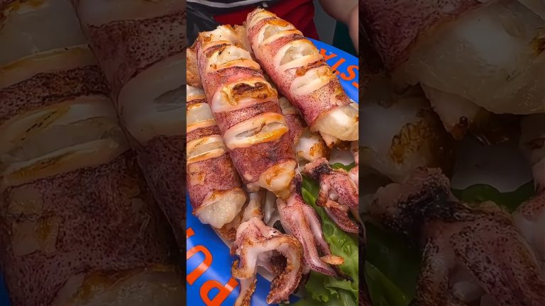 Grilled Squid With Very Tempting Sauce#foryou #food #streetfood #shorts #shortvideo #shortfeed