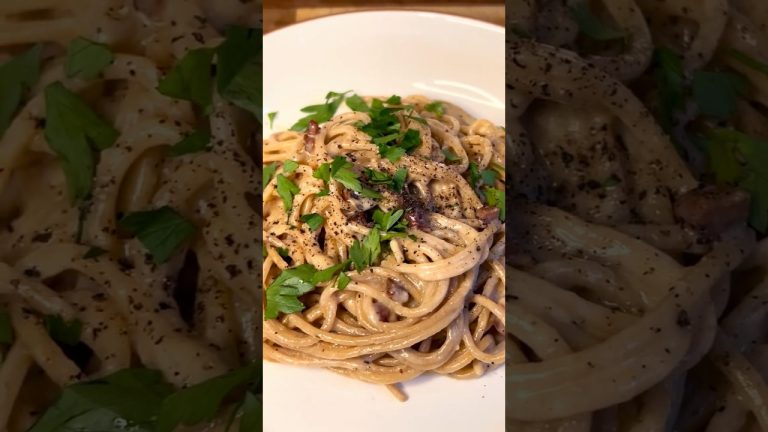 No Cream. Just Cheese & Sizzle | 10 Min Carbonara ASMR #shorts