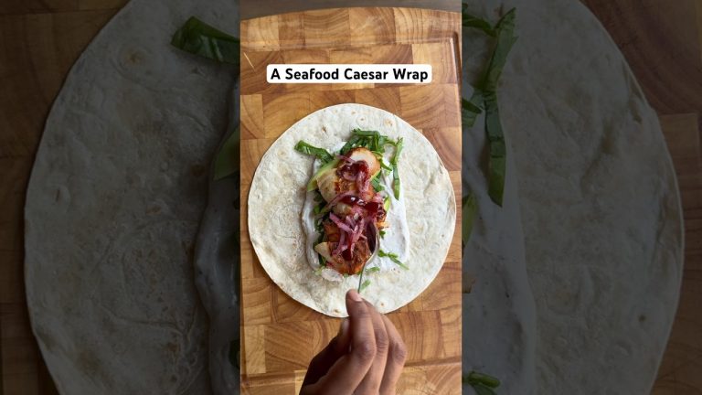 Would you try this SEAFOOD caesar wrap? #shorts #shortsfeed #recipes