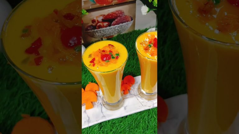 Carrot Smoothie #recipe #summer #food #amma#dessert #asmr #healthy #villagecooking 🥕🍒🍹#shorts