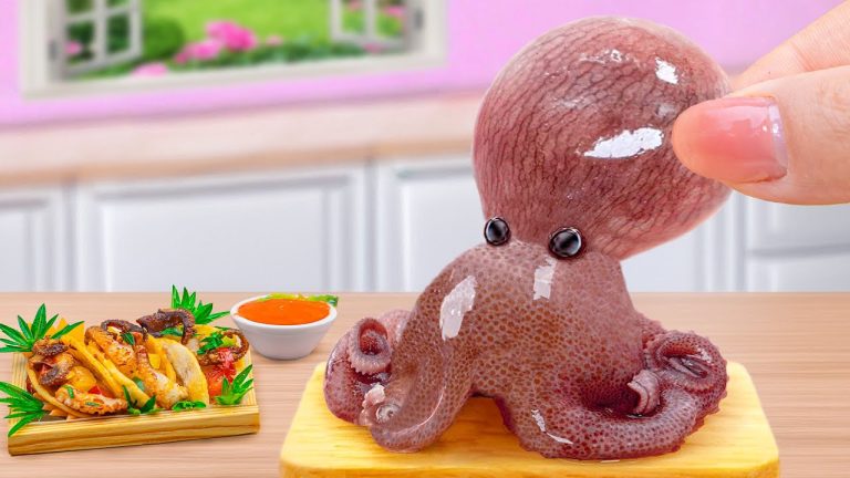 Miniature Steamed Octopus Recipe 💖1000+ Seafood Recipes 🍴 HTT Miniature Kitchen