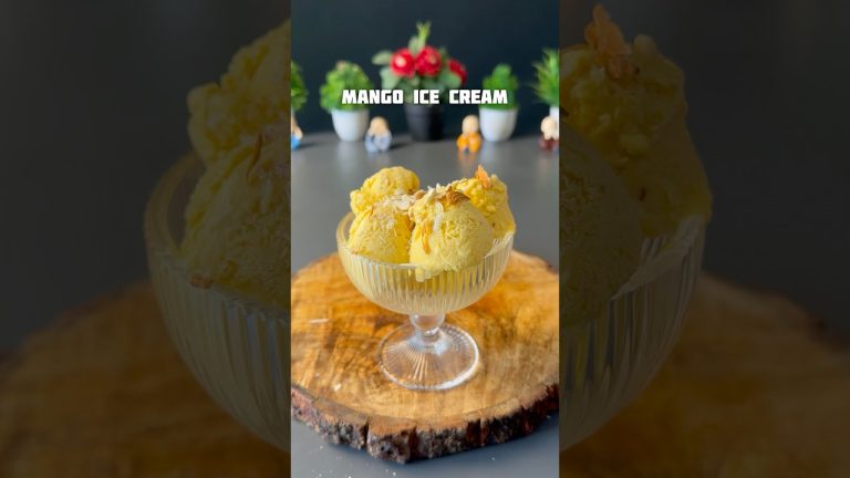 Trending summer recipe of Mango Ice cream #shorts #mango #recipe #icecream