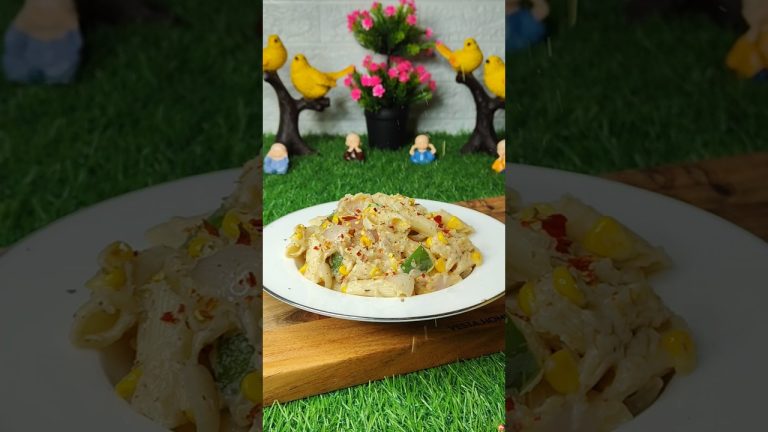 White sauce pasta recipe #shorts #food #recipe #pasta #whitesaucepasta