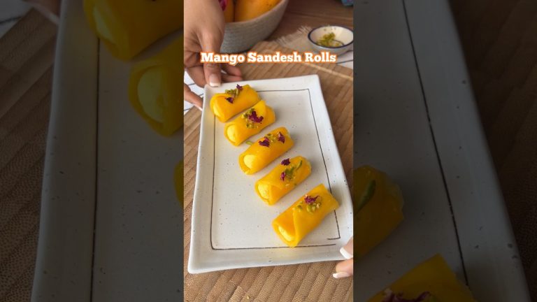 Mango Sandesh Rolls ! Summer special recipe. Kolkata mithai in under 20 mins. Recipe is pinned