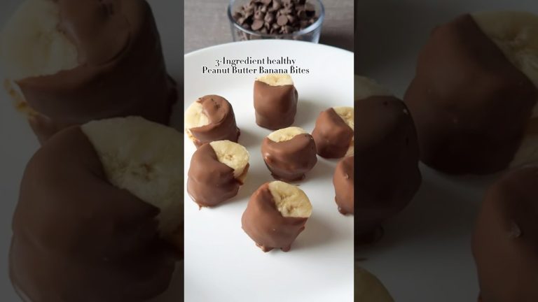 3-Ingredient Healthy Peanut Butter Banana Bites 😍 #easyrecipe #healthydessert