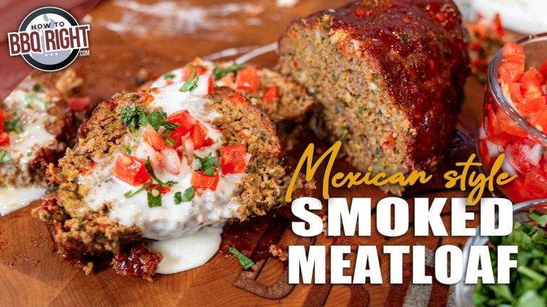 Mexican Meatloaf on the Smoker with Cheese Dip & Pico
