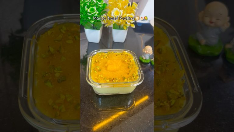 #minivlog26 ~ Mango Bread Pudding 🥭🍮 #mangodessert #pudding #food #dessert #cooking #recipe