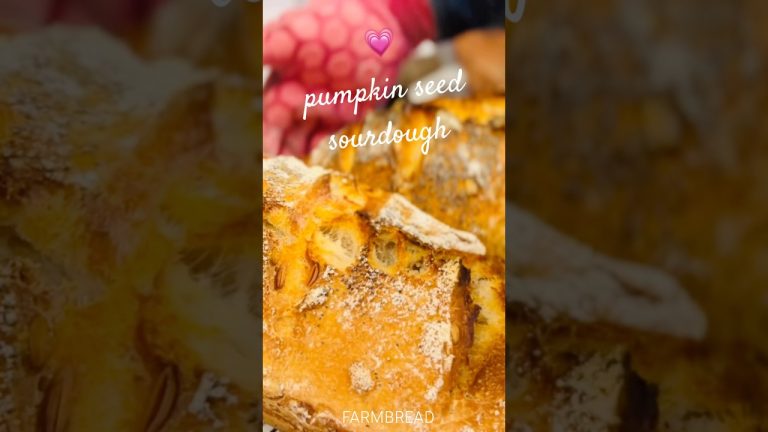 Yum! Pumpkin Seed Sourdough Bread- Full Tutorial in Link! #artisanbread  #sourdough #breadrecipes