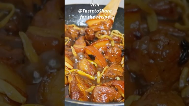 Yummy! This is the Best way to cook Pork Humba💯✅  Tastiest ever, Easy pork recipe #shortsvideo