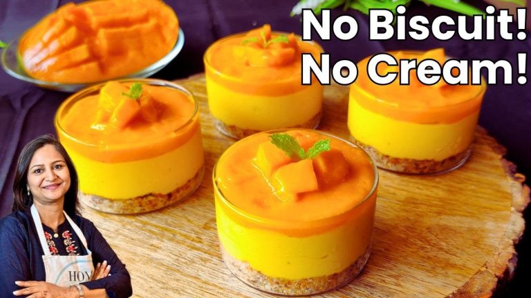 No Biscuit No Cream | Mango Cheesecake | High Protein Healthy Dessert Recipes | Healthy Cheesecake