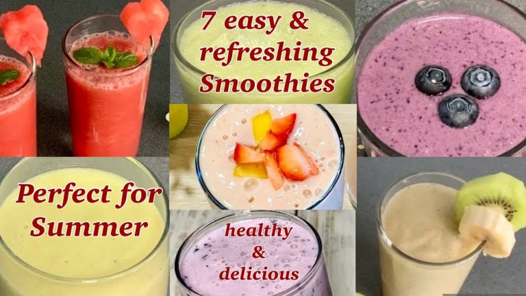 7 Easy & Healthy Smoothies for Summer | Refreshing smoothie recipes for the whole Week #nosugar