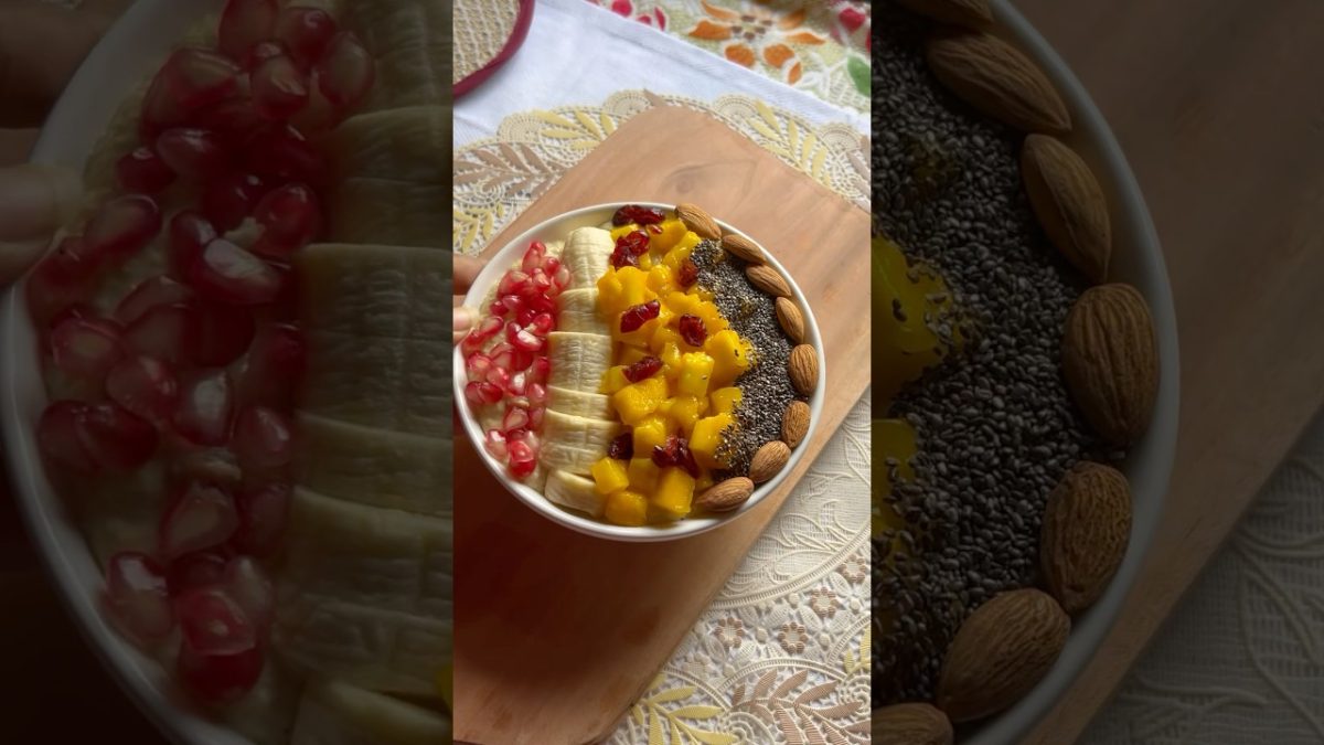 #shorts Oats Mango Smoothie bowl #shortsfeed #food #oats