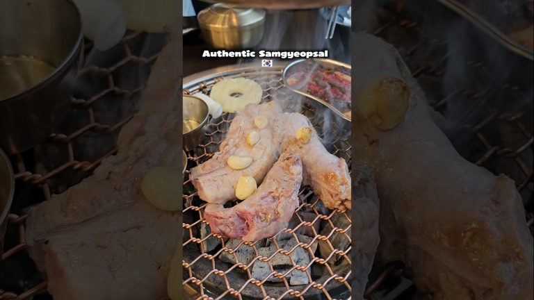 No marinades. No fuss. Just pure pork and grilled to perfection! #kfood #samgyeopsal #korea
