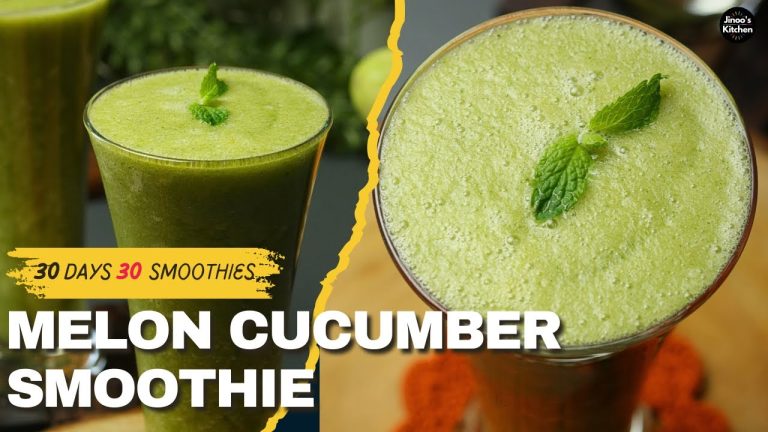 Melon Cucumber Smoothie | 30 smoothie recipes (1/30) |  Hydrating & Refreshing Summer Drink