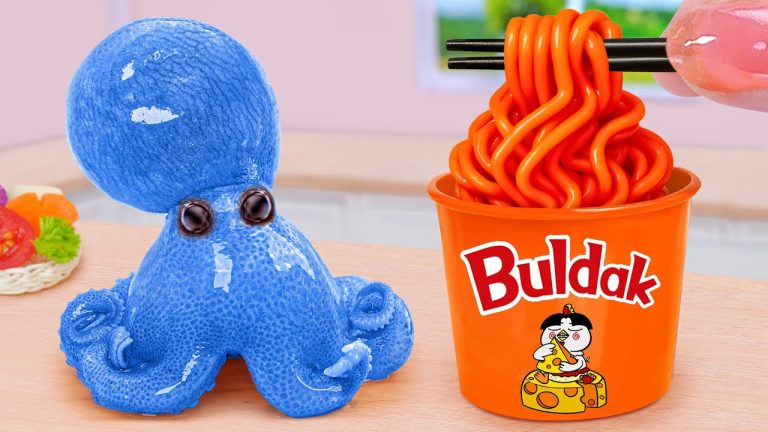 Best Of Seafood 😍 Mini Octopus Pasta Italian with Tomato Sauce Recipe 💞 Tina Mini Cooking