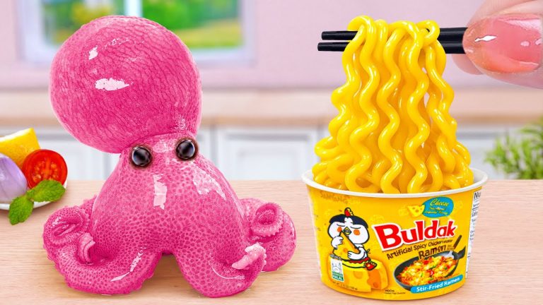 Recipe for Seafood Lover 💖 How To Make Miniature Pasta with Octopus and Shrimp 💖 Tina Mini Cooking