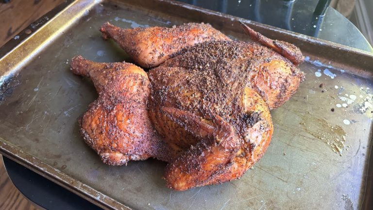 Smoked Spatchcock Chicken on a pellet grill