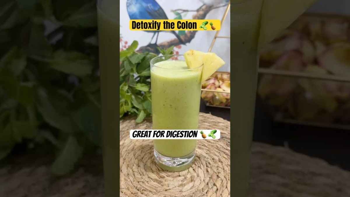 Pineapple Cucumber Smoothie | Refreshing for summer| Detoxify| Great for digestion🍍🥒#shorts #asmr
