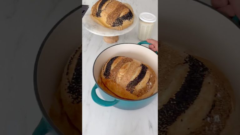 Sourdough bread with sesame|#baking#bread#yummy#recipe#easy #easy#shortvideo#bread ￼￼