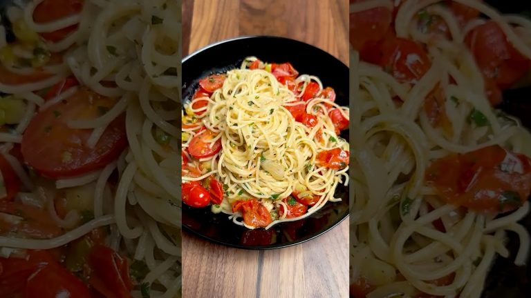Tomato Pasta Recipe! Easy, quick & delicious! #shorts #asmr