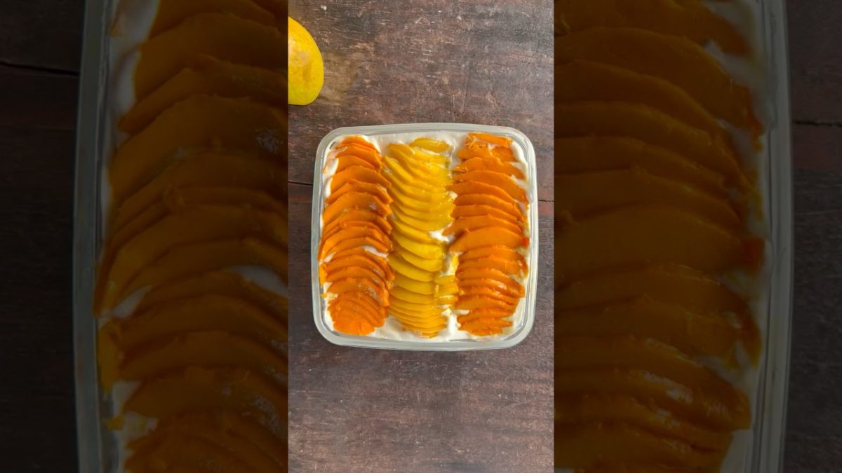 The best 4 ingredients no bake mango dessert ever!! Mango float recipe #shorts