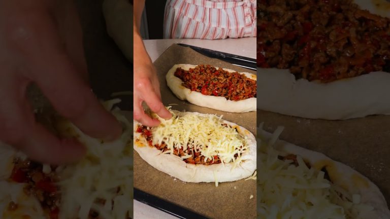 Easy Stuffed Crust Beef Bread #cooking #recipe #shorts