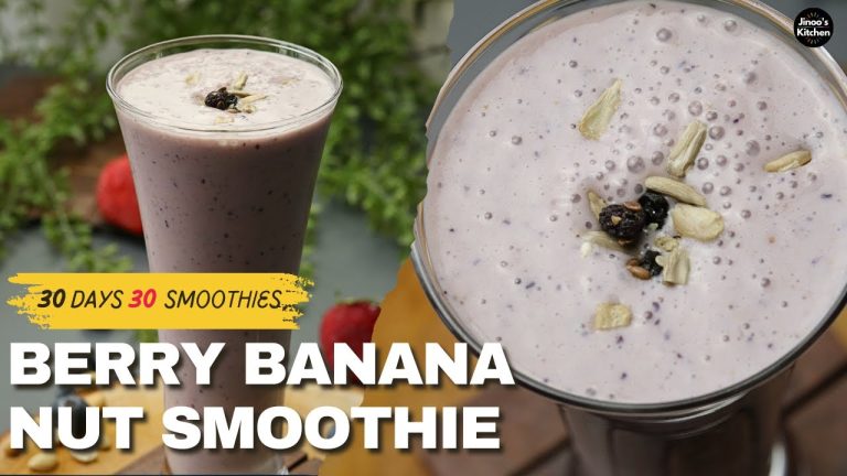 Berry Banana Nut Smoothie | 30 smoothie recipes (9/30) | Healthy & Protein-Rich Breakfast Drink