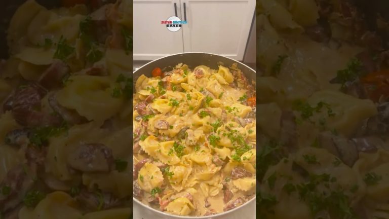 TRY THIS🔥Creamy Sausage Tomato Pasta #sausage #tomato #pasta #shorts