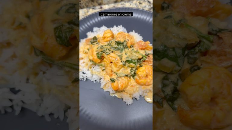 En casa amamos estos camarones en crema y espinaca🥰 #parati #foryou #comida #receta #cocina