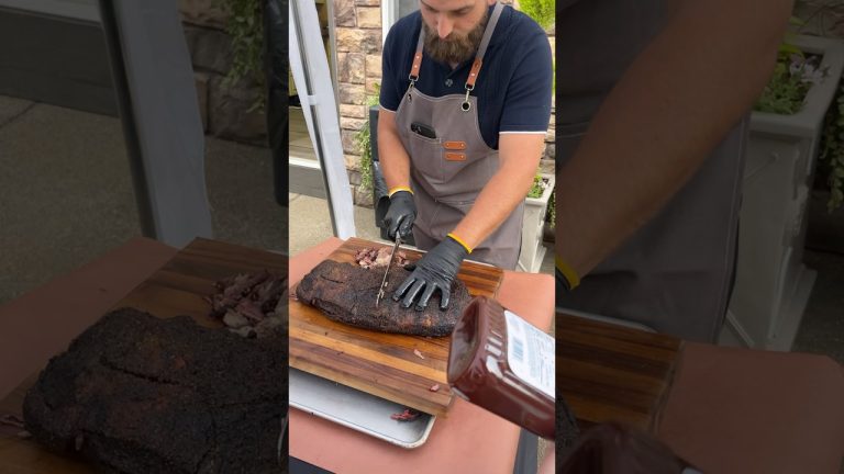 20 hour smoked brisket Texas style #bbq #brisket #shorts