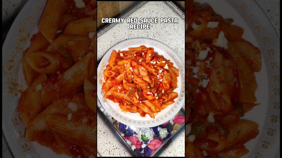 Trending Red Sauce Pasta Recipe 😋 #shorts #ytshorts #trending #shortvideo #pasta #foodie