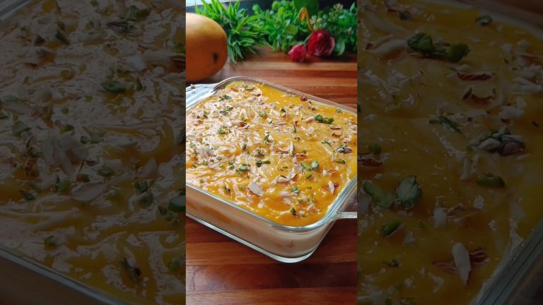 Mango custard pudding recipe 😋😍 #shorts #recipe