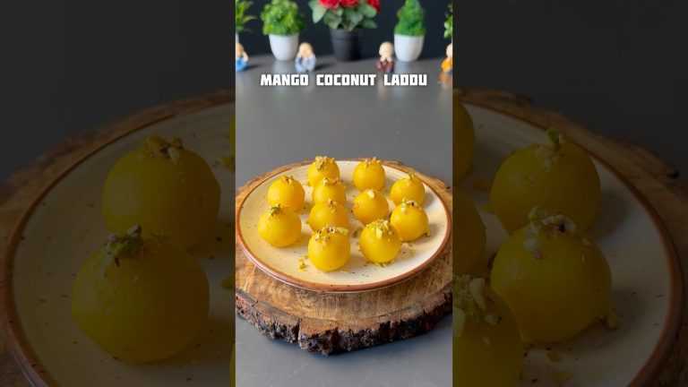 Viral Mango Coconut Laddu #shorts  #laddu #recipe #dessert