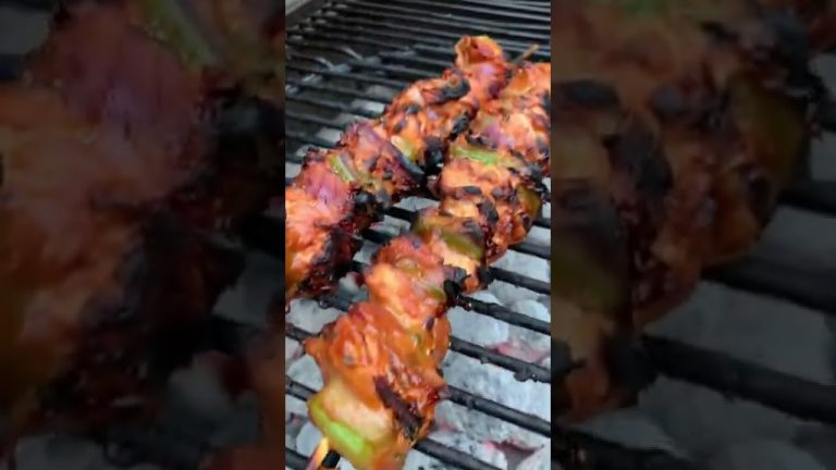 Chicken Kebab on the BBQ Grill (braai)