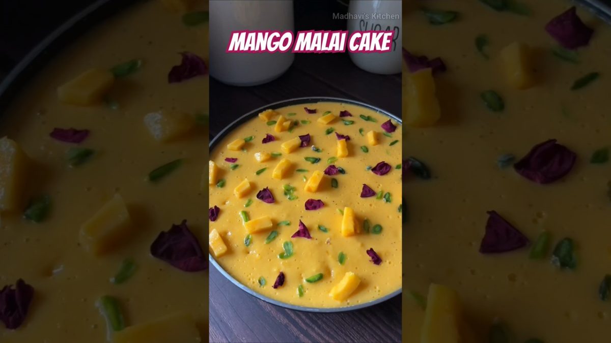 Mango Malai Cake Without Cream | Easy Dessert Recipe #eggless #mangocake #shorts #shortvideo