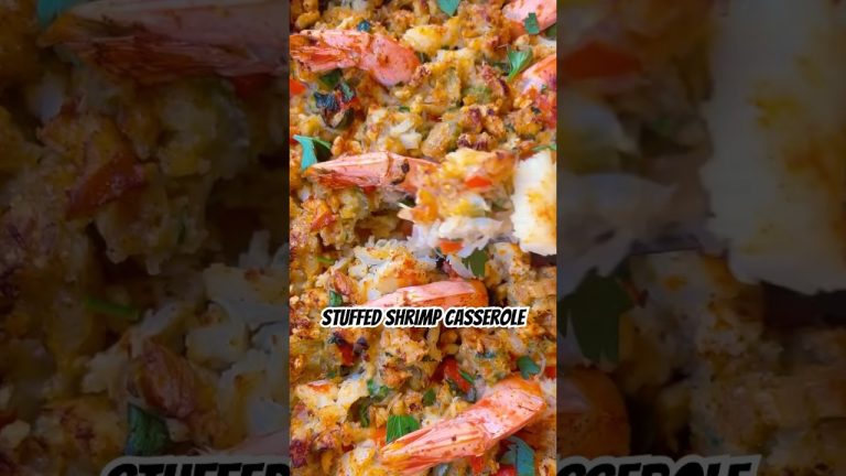 Stuffed Shrimp Casserole  #shortsrecipe #shrimprecipe #seafoodrecipe #crabrecipe #holidayrecipes