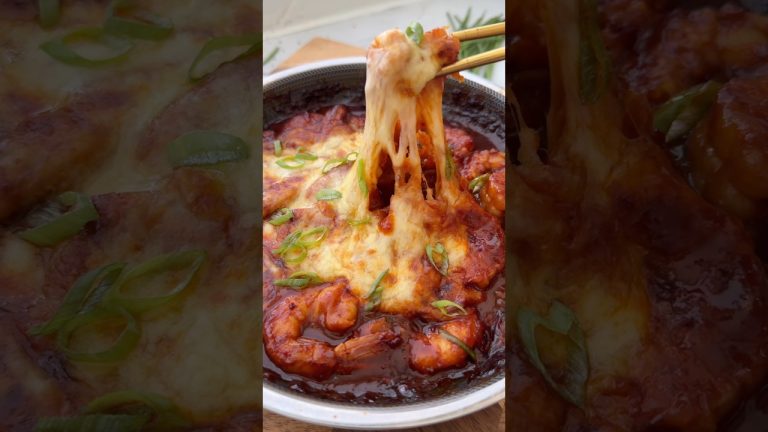 KOREAN FIRE SHRIMP – Buldak recipe. #shortsfood #buldak #cooking #food #fyp