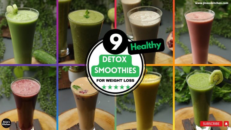 9 Best Detox Smoothies for Weight Loss, Glowing Skin & Digestion | No Milk, Dairy-Free Recipes