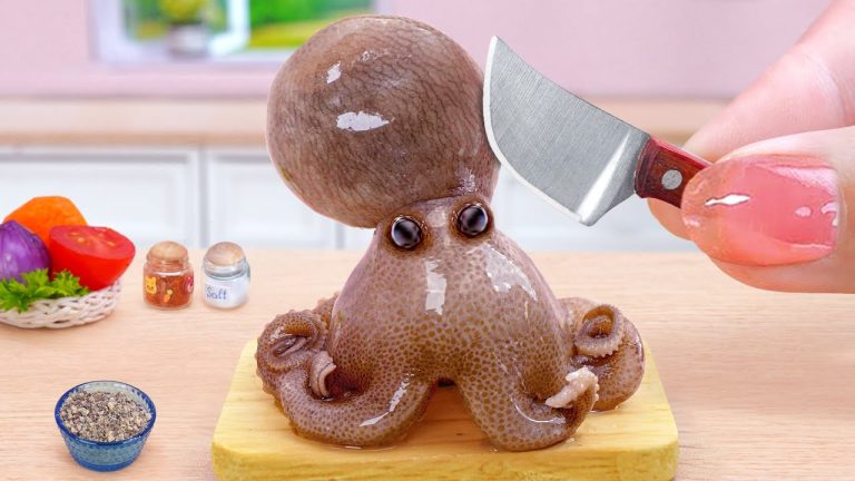 Recipe Seafood Lovers 😳 3000+ Miniature Deep Fried Octopus with Cheetos Takis 😳 Tina Mini Cooking