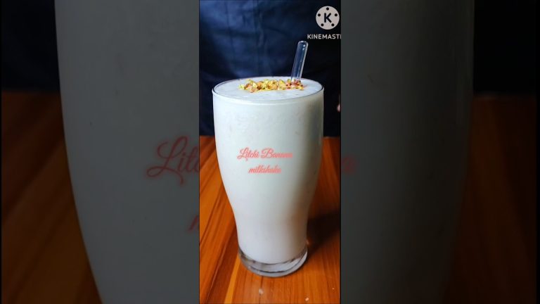 Litchi banana milkshake recipe ASMR | #shorts