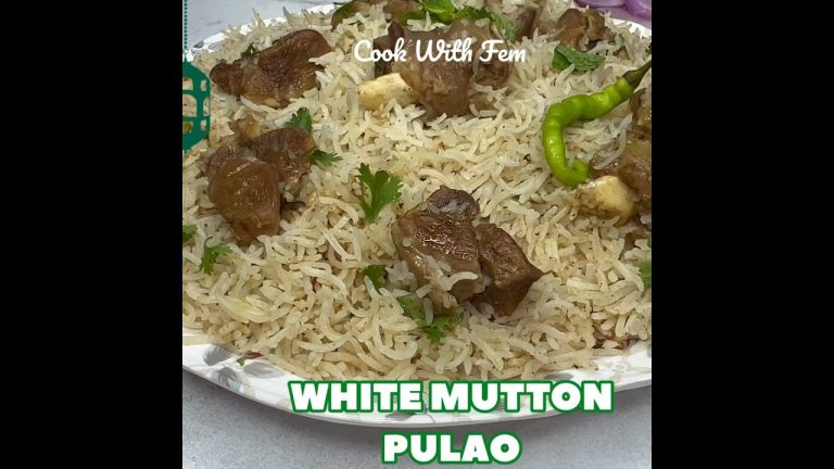 Most Viral Super White Mutton Pulao Recipe #muttonpulao #pulao #pulaorecipe #cookwithfem #whitepulao