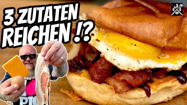 Nur 3 Zutaten für den ULTIMATIVEN Frühstücks Burger – 030 BBQ
