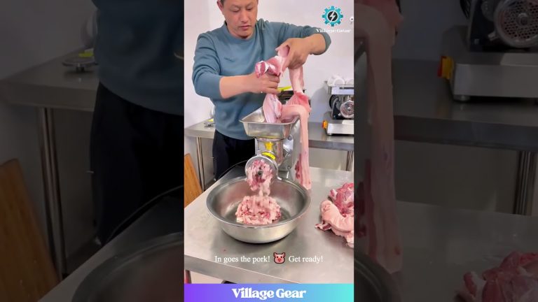 This Meat Grinder is a BEAST! 🥩 Churning Out Pork Like a BOSS! 😂 #meat #food #oddlysatisfying #asmr