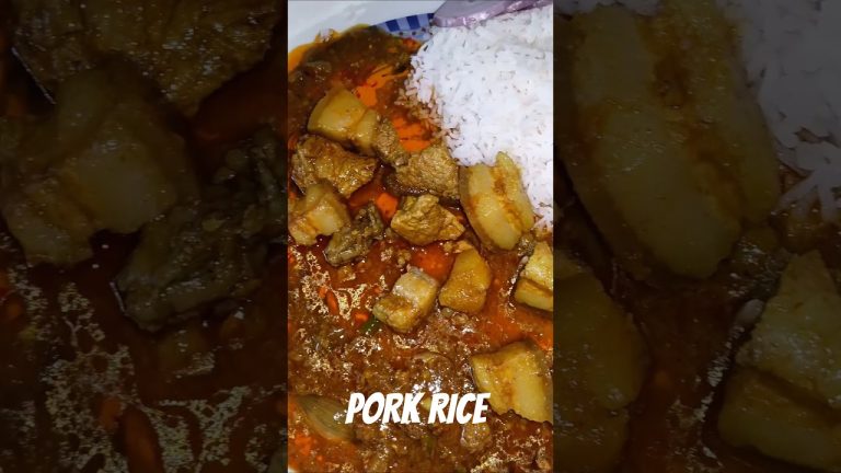 PORK 🍖AND RICE ll DASY PORK😋 🤤 ll WHITE RICE WITH PORK ll #pork #shorts #shorts