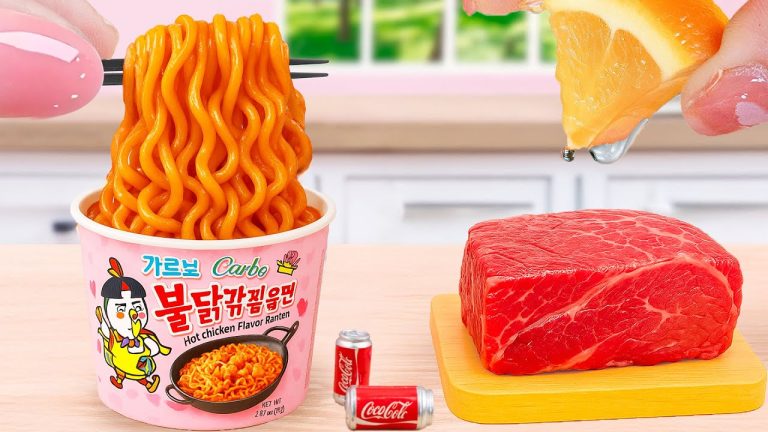 Amazing Miniature Cooking Beef Recipe 🥩 How To Cook Perfect Wagyu Philly Cheesesteak & Pink Noodles